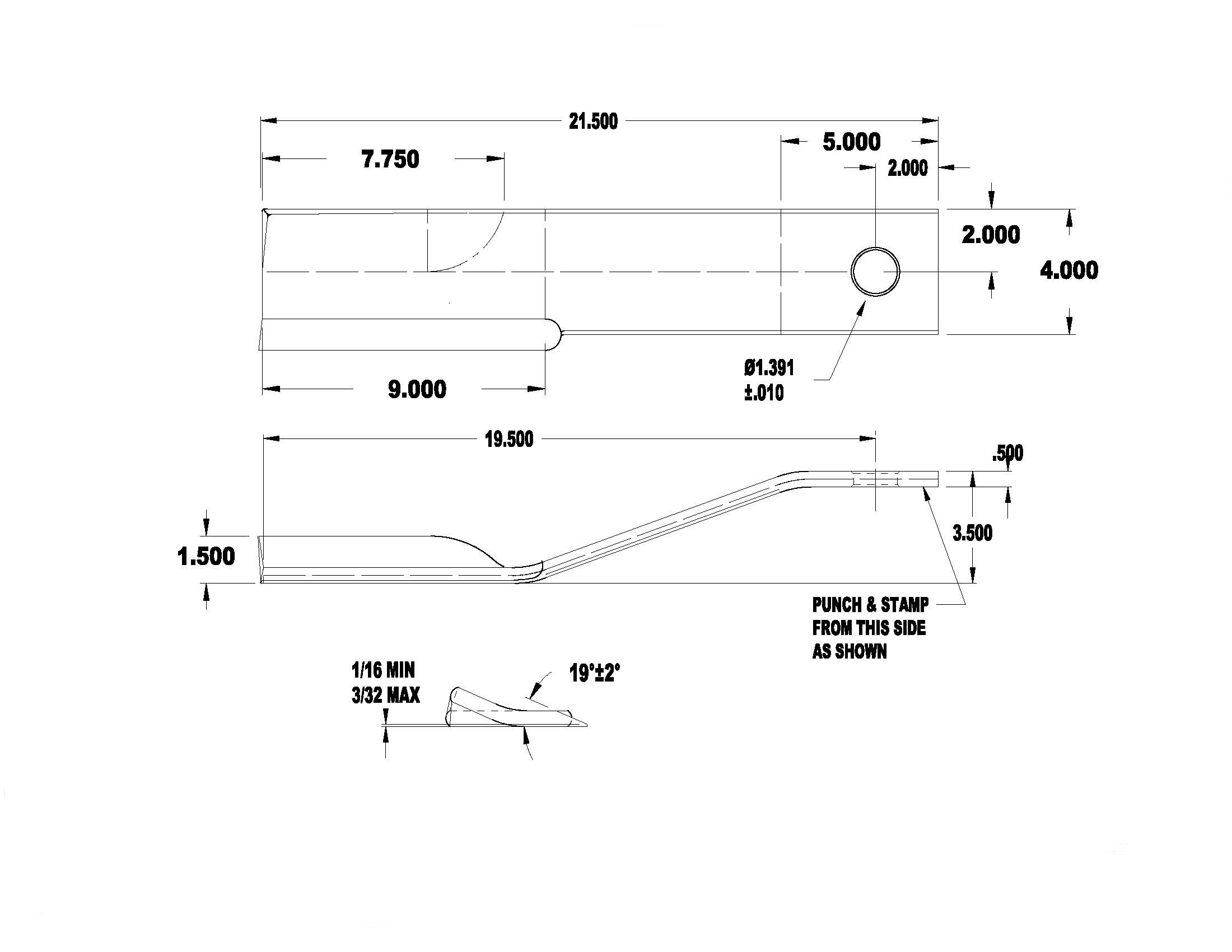 FH329910 CCW Rotary Cutter Blade fits John Deere